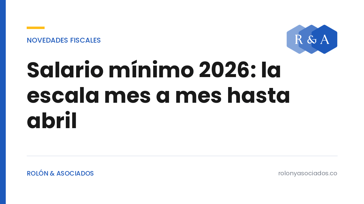 Salario mínimo 2026: la escala mes a mes hasta abril de 2027 — Rolón & Asociados
